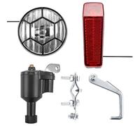 lehua LumièRe de VéLo Bicyclette Kit de Feux ArrièRe de Phare Dynamo de GéNéRateur de Friction de VéLo Motorisé 6V 3W Accessoires de VéLo
