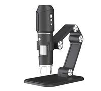 lehua Microscope sans, Microscope Portable Numérique WiFi USB, Grossissement sans 50 à 1600x 8 LED avec Support en Métal