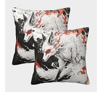 LeHuaiMa Le Loup Housse De Coussin Ensemble De 2 Animaux Housse De Coussin Décorative Confort Et Douceur Garantis Housses De Coussin pour Voiture 50x50cm