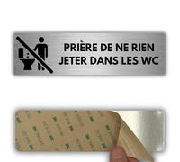 LEIASA | Panneau Adhésif Ne Pas Jeter - 5x18 cm - Épaisseur 0,8 mm - Aluminium - Panneau Interdiction de Jeter - Signal Ne Pas Déposer - Autocollant 3M - Avertissement Ne Pas Jeter