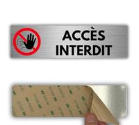 LEIASA | Panneau Adhésif Passage Interdit - 5x18 cm - Épaisseur 0,8 mm - Aluminium - Panneau Accès Restreint - Signal Zone Interdite - Autocollant 3M Accès Interdit - Entrée Non Autorisée