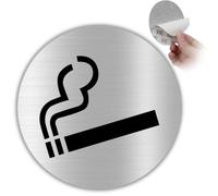 LEIASA Panneau adhésif permis de fumer - Ø 10 cm - Aluminium - Fumeurs