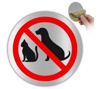 LEIASA | Panneau Animaux Interdits - Ø 100 mm - Aluminium - Aucune Bête Ici