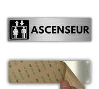 LEIASA | Panneau Ascenseur - 5x18 cm - Aluminium - Pancarte Direction Cabine - Plaque Accès Élévateur - Signe Monte-Charge - Avis Indication Étages - Vers le Lift - Épaisseur 0,8 mm - (Ascenseur)