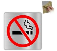 LEIASA | Panneau Défense de Fumer - 10x10 cm - Aluminium - Espace Sans Feu | Plaque Cigarette Bannie, Autocollant Fumée Refusée, Pancarte Poumons Sains, Sticker Air Frais, Écriteau Sanction Due