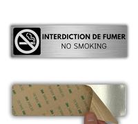 LEIASA | Panneau Interdiction de Fumer - 5x18 cm - Aluminium - Défense de Fumer - Plaque Zone Sans Tabac - Signe Espace Non-Fumeur - Cigarette Interdite - Épaisseur 0,8 mm - (Interdiction De Fumer)