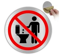 LEIASA | Panneau Ne Rien Jeter dans les WC - Ø 100 mm - Aluminium - Cuvette | Plaque Sans Lingette, Autocollant Papier Seul, Pancarte Anti Bouchon, Sticker Tuyau Fragile, Signal Poubelle à Côté