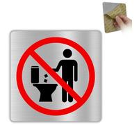 LEIASA | Panneau Ne Rien Jeter dans les WC - 10x10 cm - Aluminium - Cuvette | Plaque Sans Lingette, Autocollant Papier Seul, Pancarte Anti Bouchon, Sticker Tuyau Fragile, Écriteau Poubelle Prête