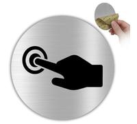 LEIASA | Panneau Sonnette - Ø 10 cm - Aluminium - Bouton d'Appel Visiteurs | Plaque de Sonnette, Autocollant Sonnez SVP, Pancarte Carillon, Sticker Sonnerie de Porte, Écriteau Sonnette Interphone