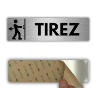 LEIASA | Panneau Tirer la Porte - 5x18 cm - Aluminium - Tirez pour Ouvrir | Autocollant Tirez, Plaque Sens du Battant, Signal Ouverture Arrière, Sticker Pull, Pancarte Passage, Panonceau Entrée