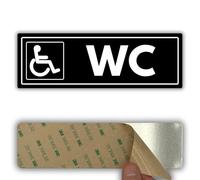 LEIASA | Panneau WC PMR Handicapés - 7,5 x 23 cm - Épaisseur 2 mm - Acrylique - Plaque Accès Toilettes - Autocollant Haute Adhérence - (Toilettes Handicapés)