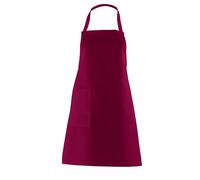 LEIBER Tablier à bavette 11/473 Tablier à porter en bandoulière 75cm de long Tablier de cuisine bordeaux