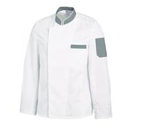 Leiber Veste de cuisine homme 12/2755/0182 Blanc/gris clair 46