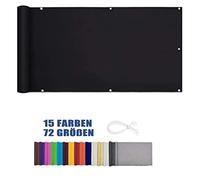 LEIBING Brise-Vue pour Balcon 0.7x4m HDPE Vent Protection UV Revêtement Balcon Attaches de câble et Fils en Nylon pour terrasse de Porche, arrière-Cour, Noir
