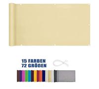 LEIBING Brise Vue pour Balcon 0.8x4.5m HDPE Vent Protection UV Clôture Balcon PVC Anti-Ultraviolet et Coupe-Vent pour terrasse de Porche extérieur, arrière-Cour, Couleur Crème