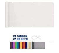 LEIBING Brise Vue pour Balcon 0.9x10m Résistant aux Intempéries UV Opaque Balcon Paravent PVC Anti-Ultraviolet et Coupe-Vent pour extérieur, terrasse, Jardin, Blanc