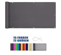 LEIBING Couverture de Confidentialité 0.7x8.5m Écran Polyster Vent Protection Couverture Confidentialité Écran Attaches de câble et Fils en Nylon pour terrasse de Porche, arrière-Cour, Gris Foncé