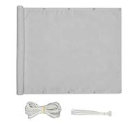 LEIBING Paravent De Balcon 1.3x10m Résistant Aux UV Résistant aux Déchirures Sun-Block Mesh Shade avec Attaches de Câble et Cordons pour Protection Balcon, Jardin, Gris Clair