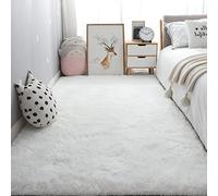 LEIBING Tapis Moelleux 140x220cm Tapis Antidérapant Tapis Salon Moelleux Antidérapants pour Salon Chambre Décor À La Maison, Blanc