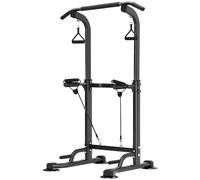 Leiblsufo Station de traction et de dips - Tour d'alimentation réglable en hauteur - Pour entraînement de force à domicile - Convient pour les adolescents, les femmes, les hommes - Noir-03