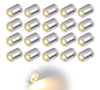 LEIBOCHAO 20 pcs Mini Lumières LED, Mini LED a Pile, Petite Lumiere LED a Pile pour Décoration, Petite Lampe LED Maison de Poupée, Mini LED sans Fil (Lumière Blanc Chaud)