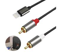 LEIBOCHAO Câble RCA pour iPhone, Lightning Mâle vers 2RCA Mâle Y Auxiliaire Audio Câble Numérique Compatible avec Lightning pour Amplificateur de Puissance de Cinéma Maison de Voiture