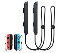 LEIBOCHAO Dragonnes pour Manette, 1 Paire Dragonne Switch,Bracelet Contrôleur Réglable Noir, Accessoire de Remplacement Portable pour NS Jeux, Facile à Installer Utiliser