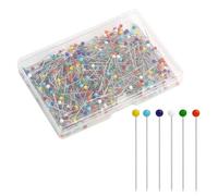 LEIBOCHAO Épingles Couture, 500 Pièces Épingles Couturières Multicolores, Épingles à Tête Ronde en Verre, Épingles à Coudre pour Mercerie, Patchwork, Couture et Artisanat