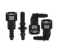 LEIBOCHAO Lot de 4 Connecteur de Raccord Durite Essence, 2 PCS Connecteur Rapide à 90 Degrés & 1 Ensemble Droit Voiture Carburant Tuyau Rapide Libération Connecteur, Plastique 7.89mm Connecteur ID6