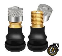 LEIBOCHAO Valve d'air de Pneu sous Vide pour Trottinette, Valve de Pneu Tubeless pour Ninebot Max G30, M365 Pro 2, Etc - Valve Tubeless Schrader Droite de 24 mm - Kit de 2 unités