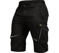 Leibwächter Short de travail Flex Line pour homme - Pantalon cargo robuste avec poches - Short d'artisan - Vêtement professionnel - Pantalon multifonction avec réflecteurs, noir/gris, 60