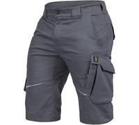 Leibwächter Short de travail Flex Line pour homme - Pantalon cargo robuste avec poches - Short d'artisan - Vêtement professionnel - Pantalon multifonction avec réflecteurs, gris/noir, 56