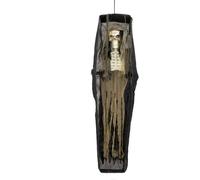 Leiche-Décoration lumineuse dans un cercueil Décoration de fête Halloween noir-brun 160 cm