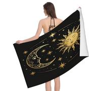 Leichong Serviette de Plage Astrologie, 3D Mystique Serviette de Bain Microfibre, Drap de Plage Séchage Rapide e Anti Sable pour Piscine Voyage Couverture, 75x150 cm