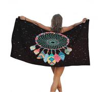 Leichong Serviette de Plage Attrape Rêve, 3D Dessin Animé Grande Serviette de Bain Microfibre, Drap de Plage Séchage Rapide e Anti Sable pour Piscine Voyage Couverture, 100x200 cm