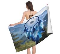 Leichong Serviette de Plage Capteur de Rêves, 3D Montagnes Serviette de Bain Microfibre, Drap de Plage Séchage Rapide e Anti Sable pour Piscine Voyage Couverture, 75x150 cm