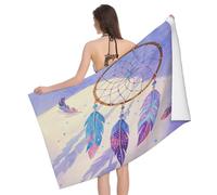 Leichong Serviette de Plage Capteur de Rêves, 3D Multicolore Grande Serviette de Bain Microfibre, Drap de Plage Séchage Rapide e Anti Sable pour Piscine Voyage Couverture, 100x200 cm