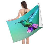Leichong Serviette de Plage Colibri, 3D Oiseau Volant Serviette de Bain Microfibre, Drap de Plage Séchage Rapide e Anti Sable pour Piscine Voyage Couverture, 75x150 cm