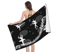 Leichong Serviette de Plage Danseuse Ballerine, 3D Personnel Grande Serviette de Bain Microfibre, Drap de Plage Séchage Rapide e Anti Sable pour Voyage Couverture, 100x200 cm