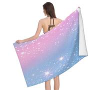 Leichong Serviette de Plage Dégradé Multicolore, 3D Simple Grande Serviette de Bain Microfibre, Drap de Plage Séchage Rapide e Anti Sable pour Piscine Voyage Couverture, 90x180 cm