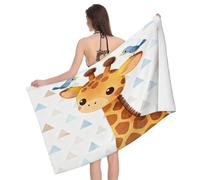 Leichong Serviette de Plage Dessin Animé Girafe, 3D Oiseau Mignon Serviette de Bain Microfibre, Drap de Plage Séchage Rapide e Anti Sable pour Piscine Voyage Couverture, 80x160 cm