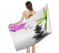 Leichong Serviette de Plage Esprit Zen, 3D Fleurs Print Serviette de Bain Microfibre, Drap de Plage Séchage Rapide e Anti Sable pour Piscine Voyage Couverture, 75x150 cm