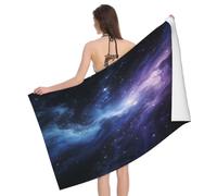 Leichong Serviette de Plage Galaxie, 3D Cosmos Mystérieux Serviette de Bain Microfibre, Drap de Plage Séchage Rapide e Anti Sable pour Piscine Voyage Couverture, 80x160 cm