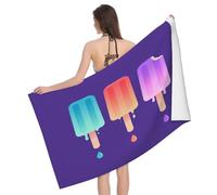 Leichong Serviette de Plage Glace D'Été, 3D Multicolore Serviette de Bain Microfibre, Drap de Plage Séchage Rapide e Anti Sable pour Piscine Voyage Couverture, 75x150 cm