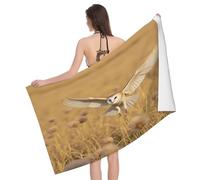 Leichong Serviette de Plage Hibou Imprimé, 3D Prairie Serviette de Bain Microfibre, Drap de Plage Séchage Rapide e Anti Sable pour Piscine Voyage Couverture, 75x150 cm