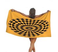 Leichong Serviette de Plage Illusion D'Optique, 3D Créativité Géométrique Grande Serviette de Bain Microfibre, Drap de Plage Séchage Rapide e Anti Sable pour Piscine Couverture, 100x200 cm