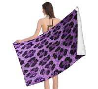 Leichong Serviette de Plage Imprimé de Léopard, 3D Tendance Grande Serviette de Bain Microfibre, Drap de Plage Séchage Rapide e Anti Sable pour Piscine Voyage Couverture, 90x180 cm