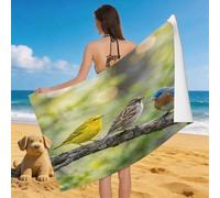 Leichong Serviette de Plage Imprimé de Oiseau Animal, 3D Oiseau Volant Grande Serviette de Bain Microfibre, Drap de Plage Séchage Rapide e Anti Sable pour Piscine Voyage Couverture, 100x200 cm