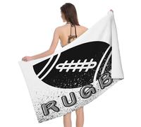 Leichong Serviette de Plage Match de Rugby, 3D Thème du Sport Grande Serviette de Bain Microfibre, Drap de Plage Séchage Rapide e Anti Sable pour Piscine Couverture, 90x180 cm