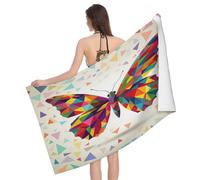Leichong Serviette de Plage Papillon Imprimé, 3D Multicolore Grande Serviette de Bain Microfibre, Drap de Plage Séchage Rapide e Anti Sable pour Piscine Voyage Couverture, 100x200 cm